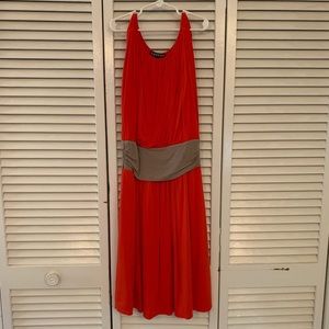 EXPRESS Orange Stretch Rayon A-Line Sleeveless Dress size XS Lined EXCELLENT